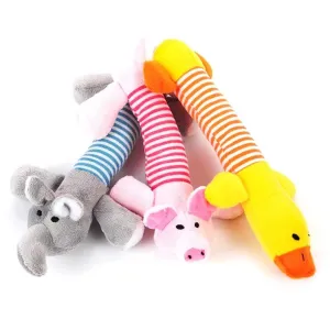 Animal-Shaped Plush Dog Toys – Squeaky, Bite-Resistant & Interactive