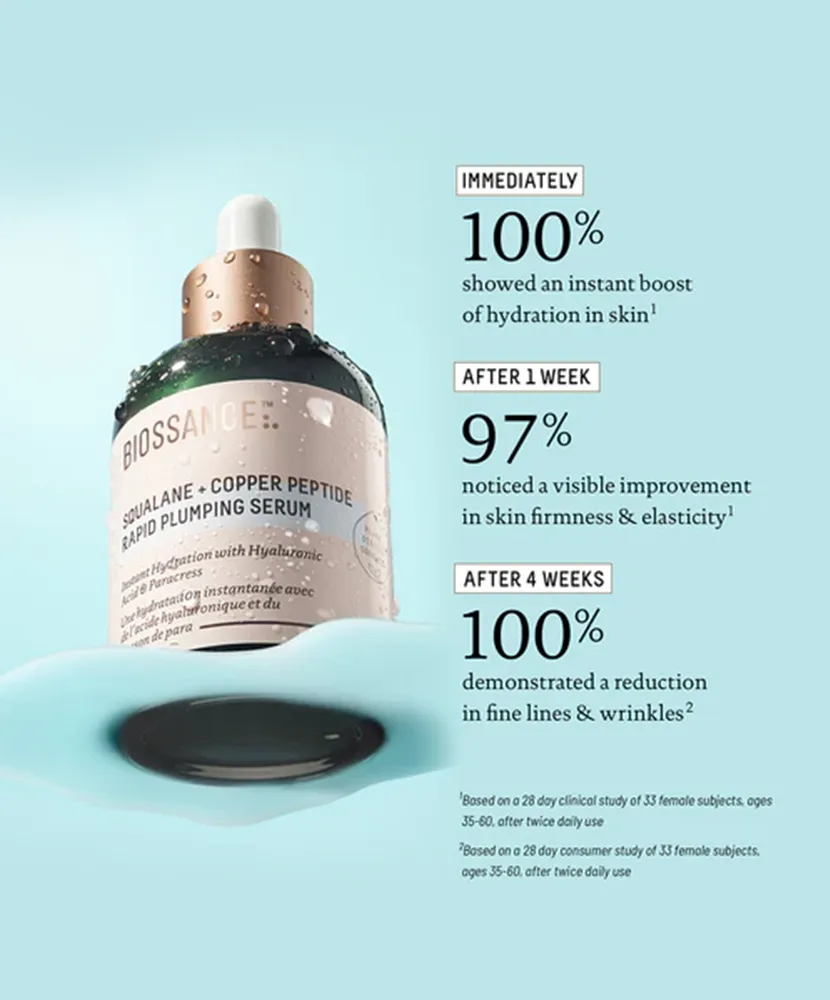 Biossance Squalane   Copper Peptide Rapid Plumping Serum