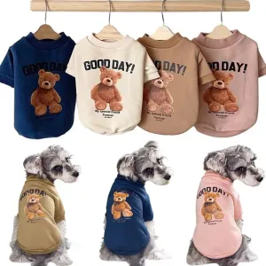 Cozy Winter Pet Sweater with Bear Design for Small to Medium Dogs and Cats