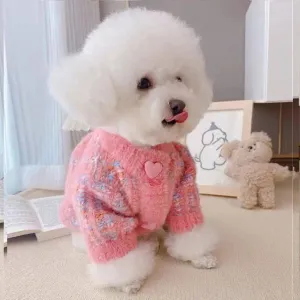 Elk Fashion Winter Sweater Cardigan for Small Pets - Heartwarming Style for Cute Cats and Dogs, Ideal for Chihuahuas