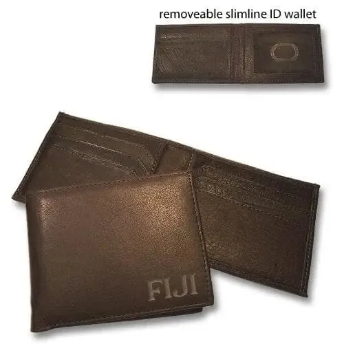 FIJI Brown Bi-Fold Greek Letter Wallet