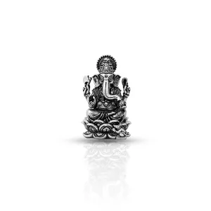 Lavish Oxidised 925 Silver Ganesh Idol (Murti)