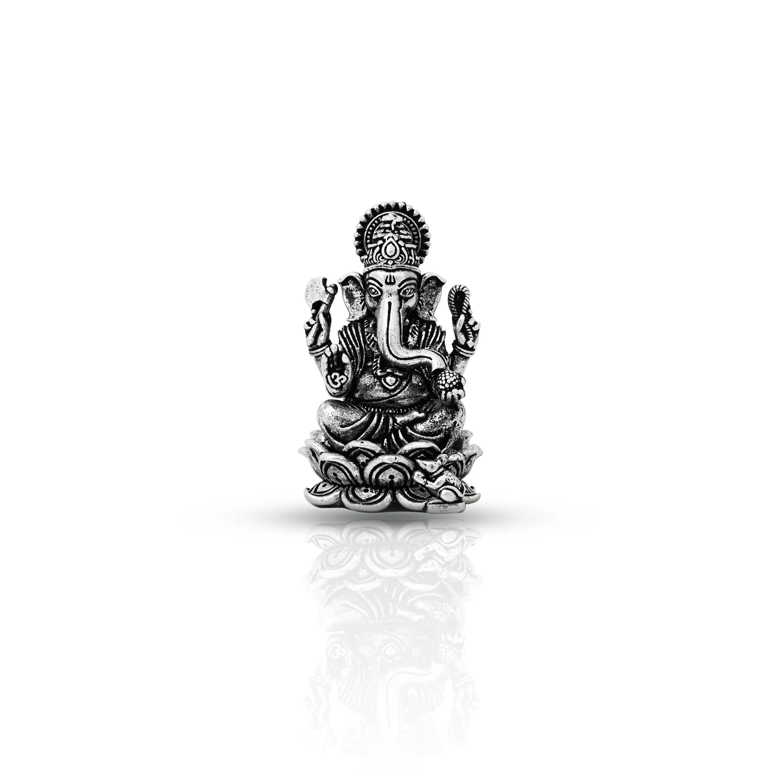Lavish Oxidised 925 Silver Ganesh Idol (Murti)