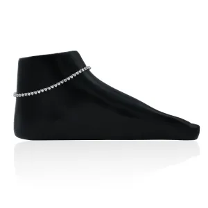 Linear Look Solitaire Sterling Silver Payal For Women's