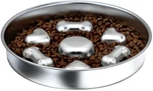 Metal Slow Feeder Dog Bowl - Transform Mealtime Safety Enjoyment