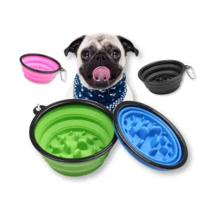 Portable Anti-Gulp Slow Feeder Dog Bowl