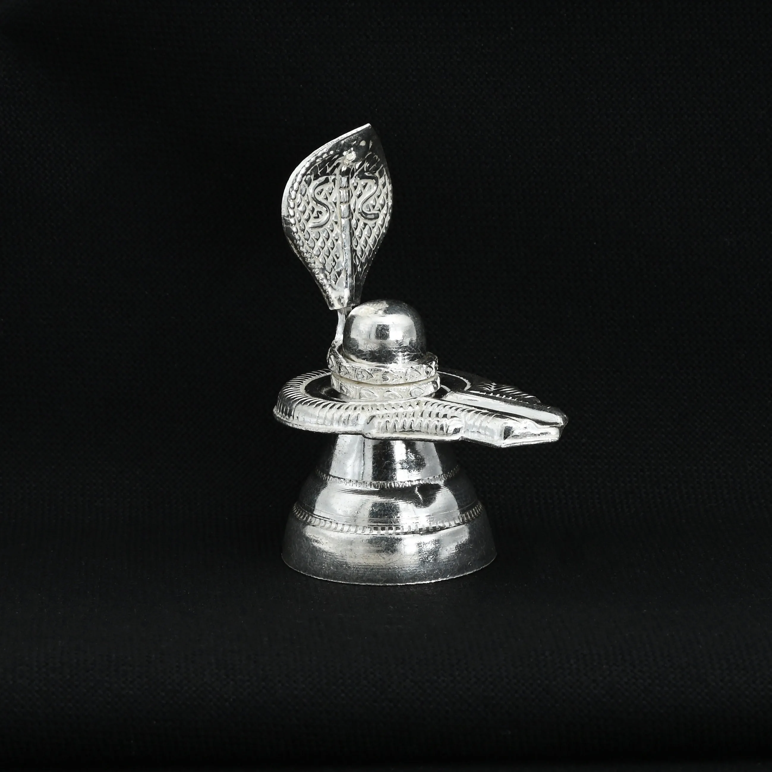 Silver Blessed Shivling With Sheshnag Murti