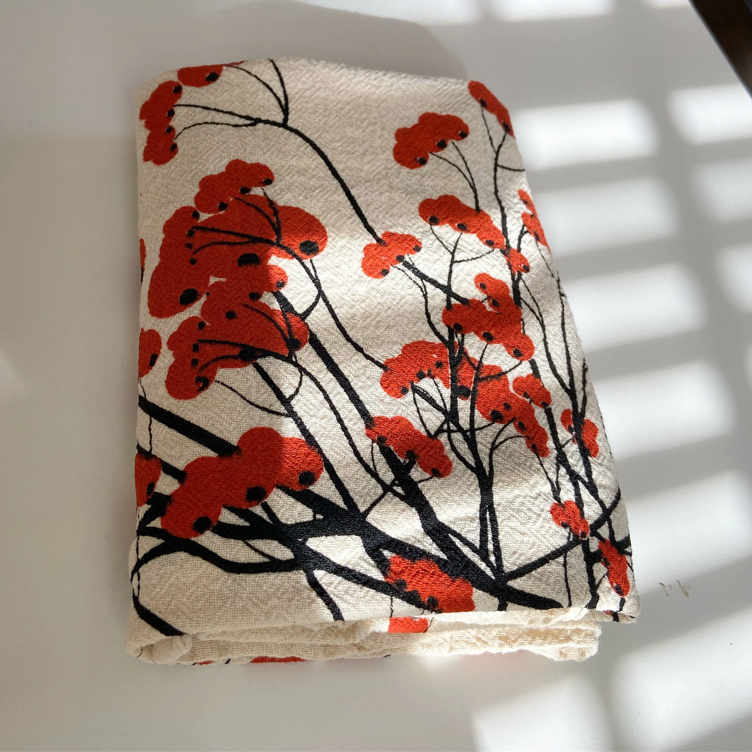 Winterberry Flour Sack Dish Towel